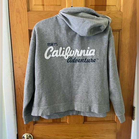 Disney Vintage California Adventure Zip Hoodie Gray Sweatshirt XL Gray with flaw - Picture 2 of 8